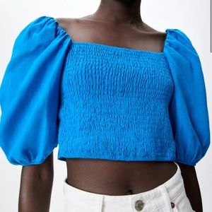 Zara puff sleeve crop top